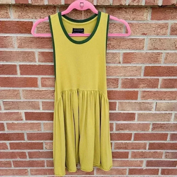 Urban Outfitters Tank Dress Women's Size XS Knee Length Pockets Mustard Yellow - Picture 1 of 7